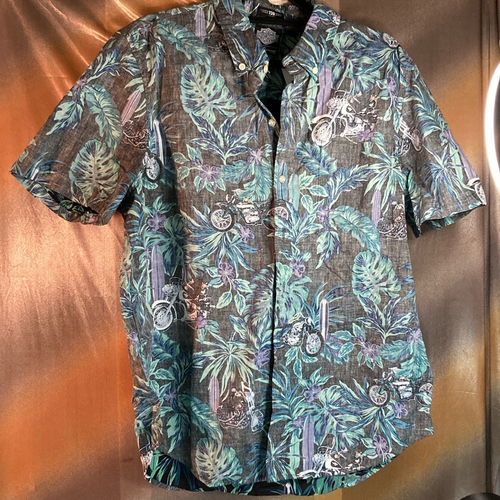 Reyn Spooner‎ for Harley-Davidson Hawaiian cotton shirt 120th anniversary 351